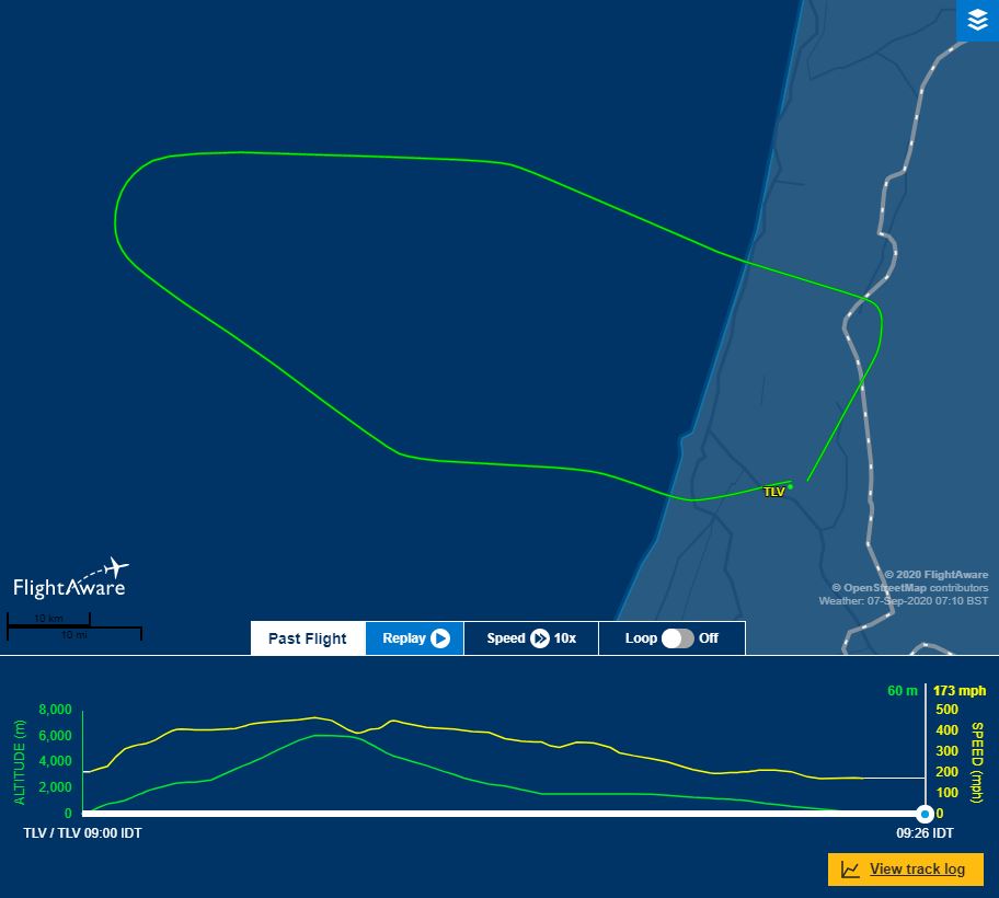 4X-EKJ flight track