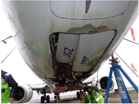 TC-JGZ Damage to NLG doors