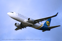 UR-GBA Ukraine International Boeing 737-36N(WL) taking off from Geneva 16/12/2017