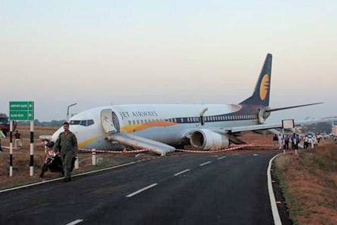Final resting place of VT-JBG after the accident